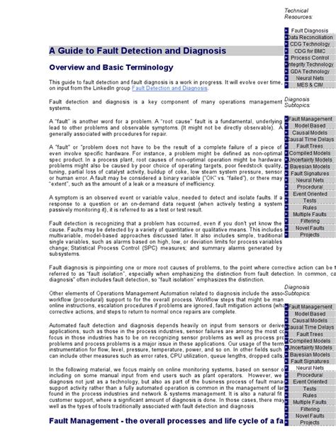 A Guide to Fault Detection and Diagnosis | Automation | Business Process