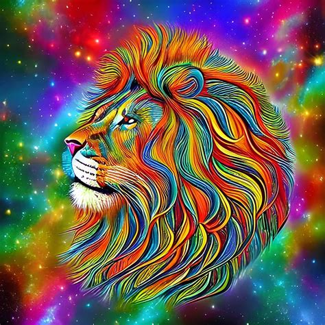 Space Lion Digital Art by Le Papillon - Fine Art America