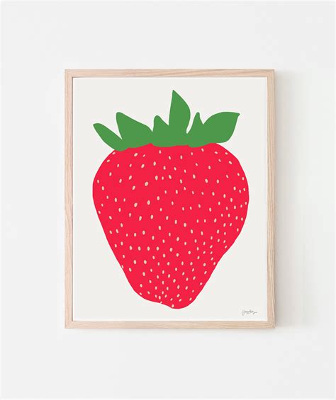 Big Strawberry Art Print. Signed. Available Framed or Unframed. 120514.