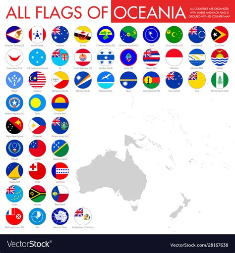 Flags australia and oceania Royalty Free Vector Image