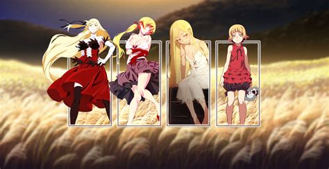 blonde, picture-in-picture, anime, Oshino Shinobu, Monogatari Series ...