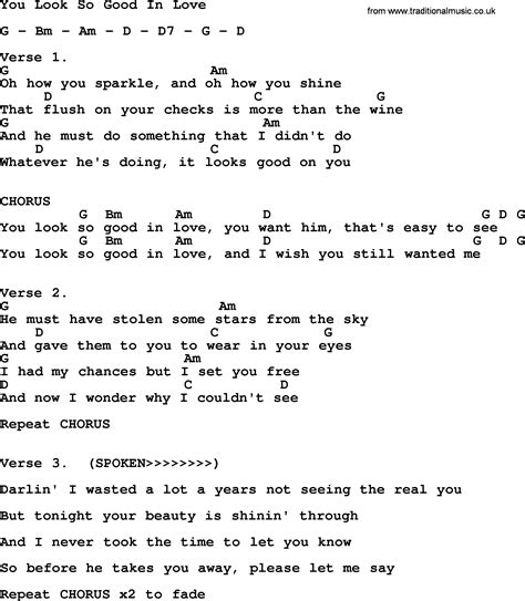 You Look So Good In Love, by George Strait - lyrics and chords