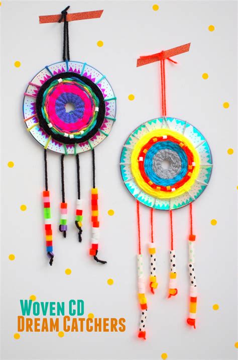 Make a Woven CD Dream Catcher | Pink Stripey Socks