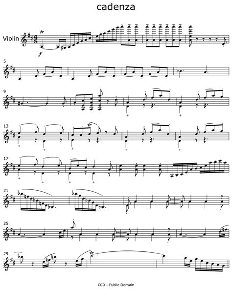 cadenza - Sheet music for Violin