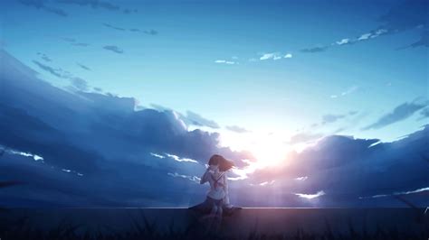 1920x1080 Anime Girl Alone Sitting Laptop Full HD 1080P ,HD 4k ...