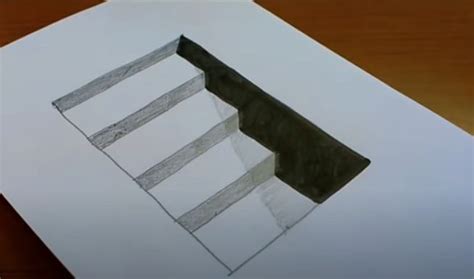 3D stairs directed draw | Optical illusion stairs, Illusions, Stairs