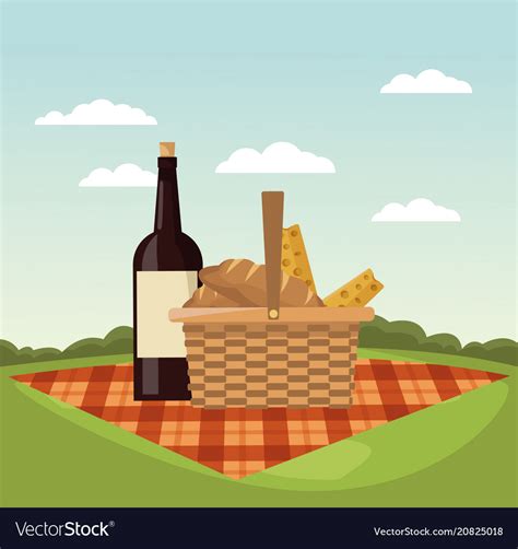 Picnic in the park cartoons Royalty Free Vector Image