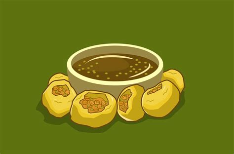 pani puri illustration one of traditional indian food vector stock ...