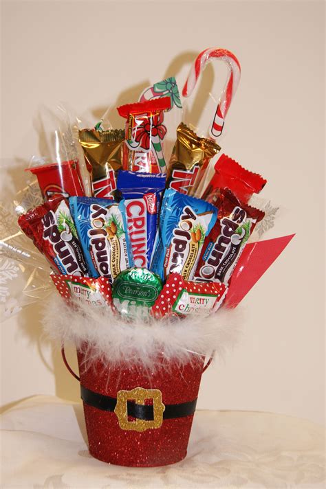 christmas candy bouquets | Christmas Santa Pail Bouquet | Bouquets by ...