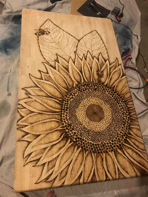 Sunflower Wood Burning Template