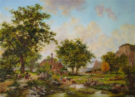 Dutch landscape Oil Painting - campestre.al.gov.br