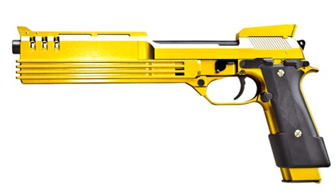 KCS MP3R Auto 9 Gold Flake- Robocop GBB Pistol - Airsoft Direct