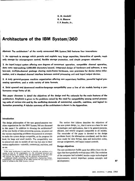 Architecture of IBM System - 360 | PDF | Central Processing Unit ...