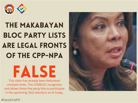 FACT CHECK: The Makabayan bloc party lists are legal fronts of the CPP ...