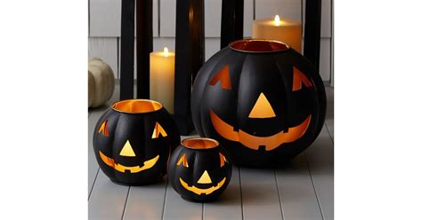 Metal Jack-O'-Lantern Candle Holders | Best Pottery Barn Halloween ...