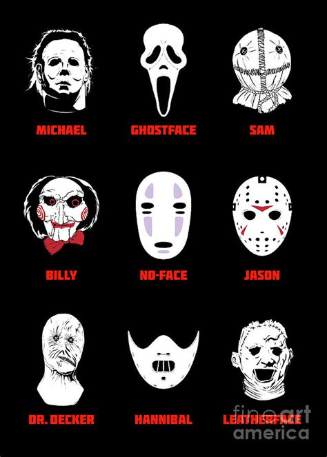 Horror Movie Killers Masks Digital Art by Bo Kev - Pixels