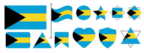 Bahamas flag design. Bahamas national flag vector design set. Bahamas ...