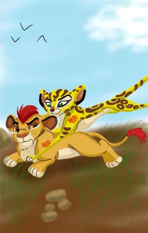 Fuli pouncing on Kion - The Lion King Fan Art (39414157) - Fanpop