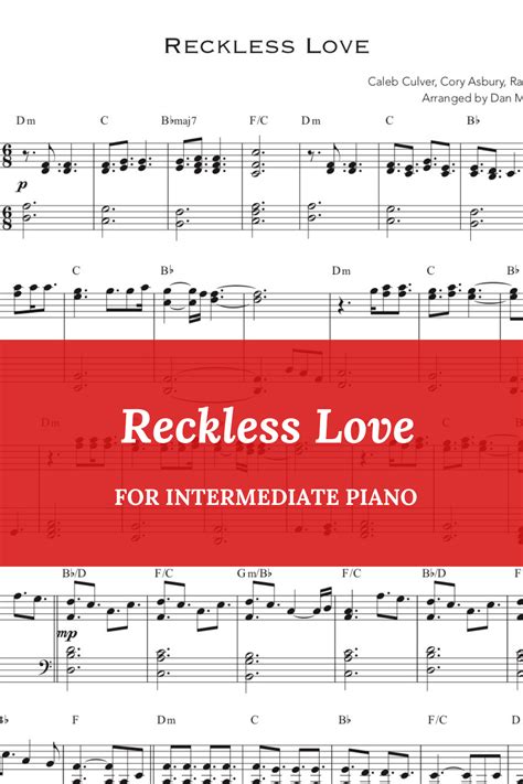 Reckless Love for Intermediate Piano | Reckless, Bethel music, Sheet music