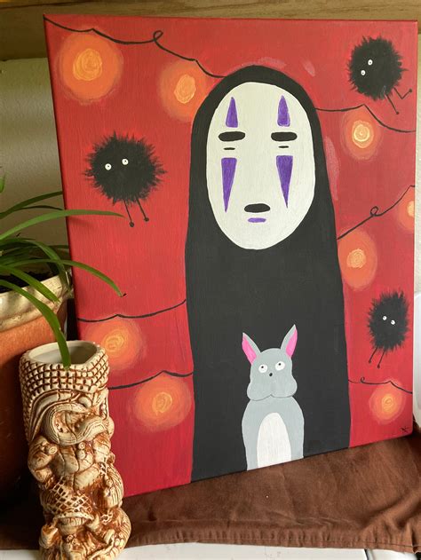 No-face fan art painting | Etsy