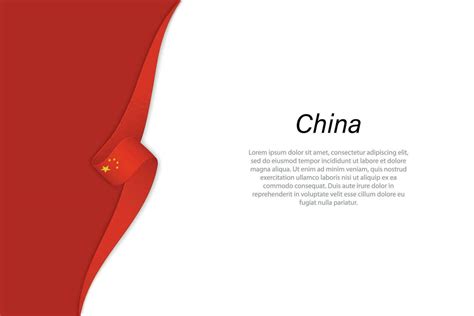 Wave flag of China with copyspace background 36449528 Vector Art at ...