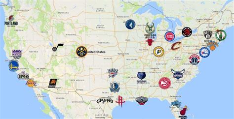 NBA Map | Teams | Logos - Sport League Maps