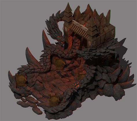 ArtStation - Fire Dragon Cave - Entrance 01 | Game Assets