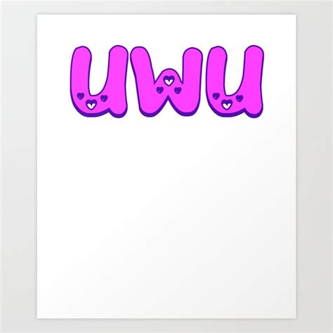 UwU Cute Emoji Face Art Print by DNG | Society6