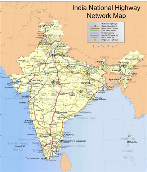 Large detailed road map of India. India large detailed road map ...