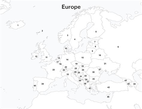 Blank Political Map Of Europe With Capitals