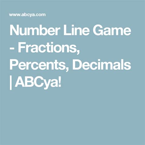 Number Line Game - Fractions, Percents, Decimals | ABCya! | Number line ...