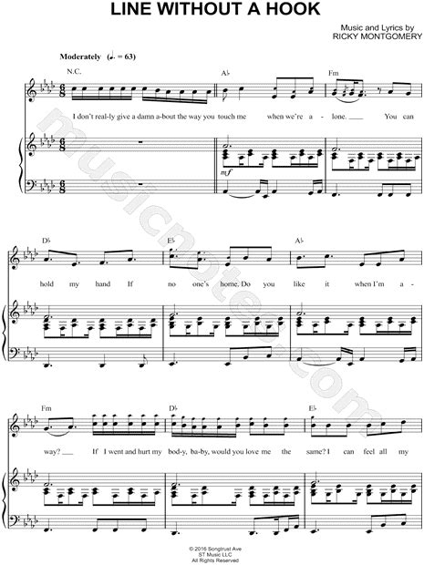 Ricky Montgomery "Line Without a Hook" Sheet Music in Ab Major ...