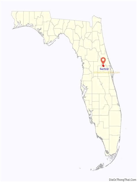 Map of Sanford city, Florida