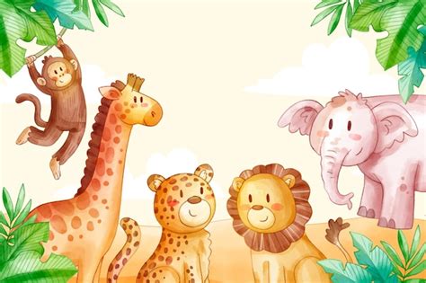 Free Vector | Watercolor safari background