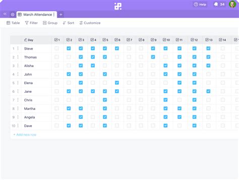 Attendance Tracker Template | Infinity