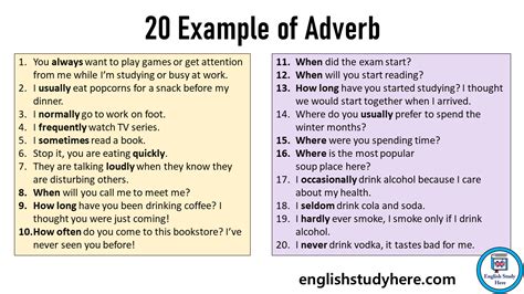 10 Adverb Example Sentences - English Study Here