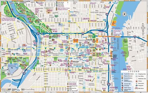 Philadelphia Downtown Map - Printable Map Of Philadelphia Attractions ...