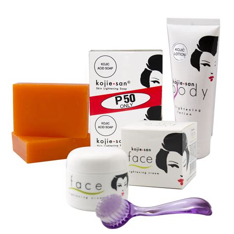 Kojie San Face & Body Whitening 5pc Set - W/ Soap, Body Lotion, Face ...