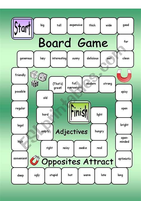 a board game with words and pictures to describe the word's meaning in ...