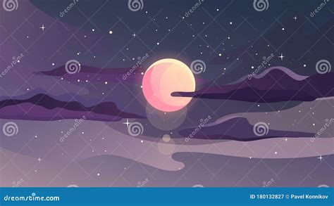 Beautiful Starry Landscape. Stock Vector - Illustration of abstract ...