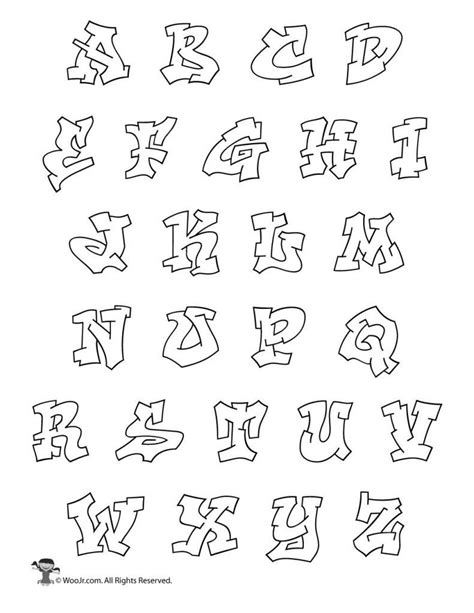 Printable Graffiti Bubble Letters Alphabet | Woo! Jr. Kids Activities ...