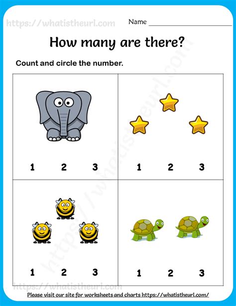 Learning to Count ( 1 to 3 ) Worksheets For Pre-Kindergarten - Your ...