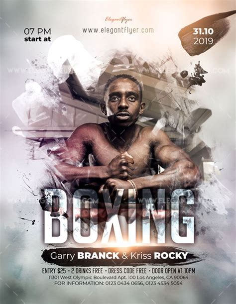 Boxing Event – Free Flyer PSD Template | Free psd flyer, Psd flyer ...