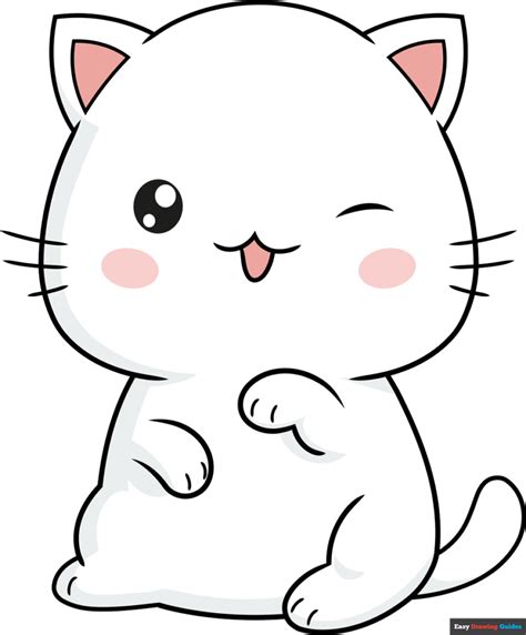 Cute Cat Illustration Cat Kawaii Chibi Vector Drawing Style Cat Cartoon ...