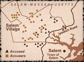 Salem Witch Trial Map | Salem witch trials, Salem witch, Witch trials