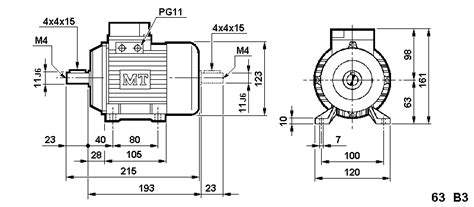 Metric 63 frame motor dimensions and mounting