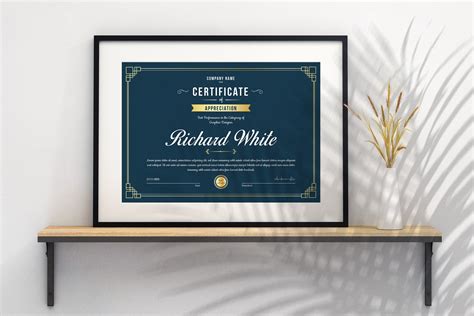 Blue Certificate Template | Stationery Templates ~ Creative Market