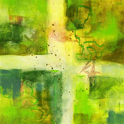 Green Light Abstract Painting by Nancy Merkle