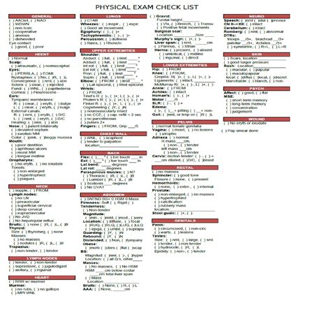 AMAZING Physical Exam Checklist for Nurses and Advanced Providers 1 ...