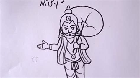 How to draw Mahabali (Maveli) from letters MUY //Onam festival special ...